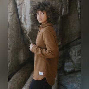 ANIAN Modern Melton Shirt - Sequoia (brown)